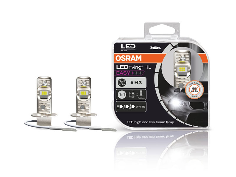 Комплет 2 бројки LED сијалици Osram Easy H3 12V, 8W, 6500K, 900lm