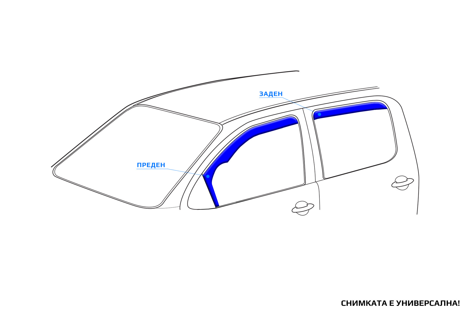 Комплет ветробрани Heko за Mitsubishi Outlander 5 врати после 2012 година 4 бр.