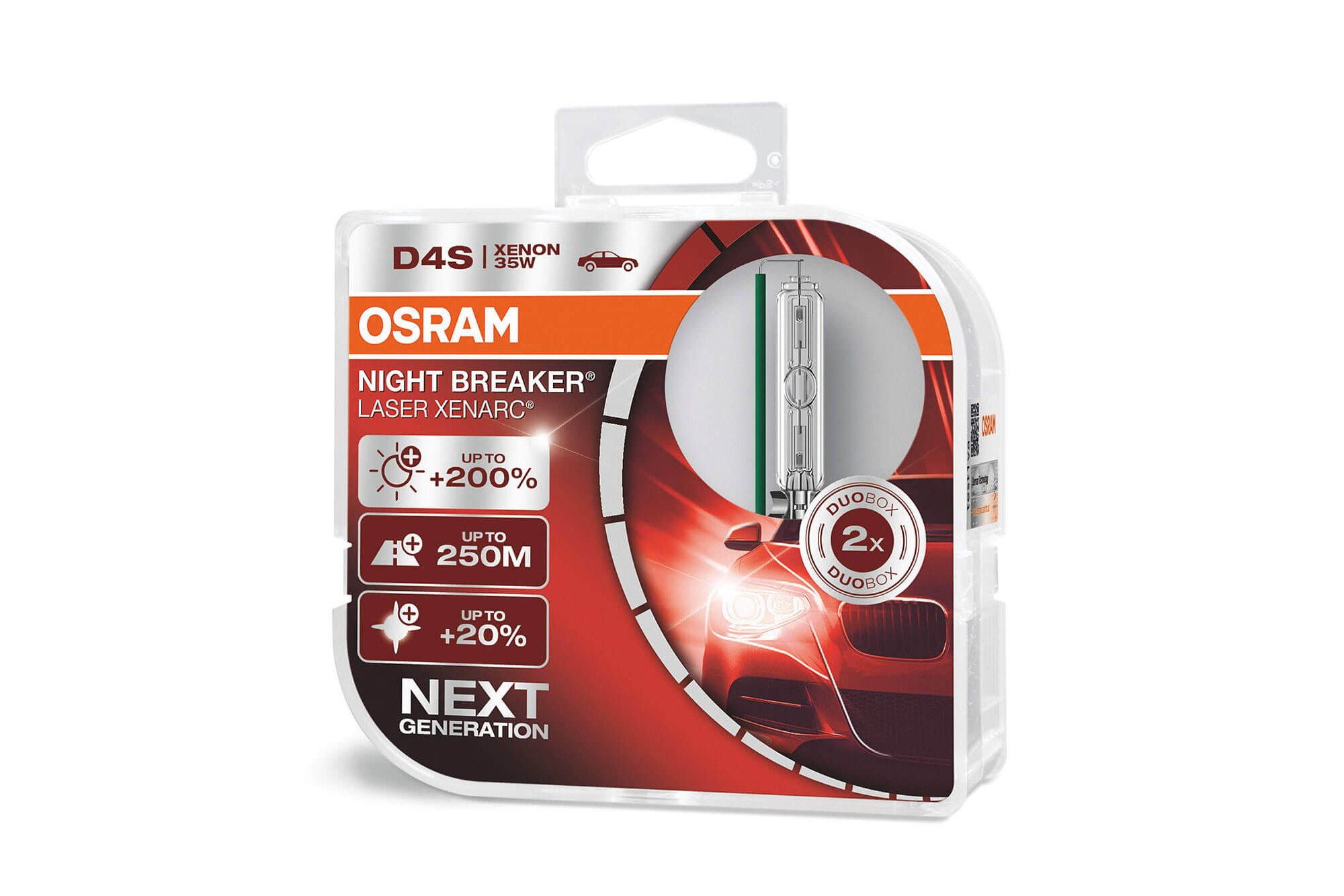 Комплет 2 бројки ксенон сијалици Osram D4S Xenarc Night Breaker Laser +200% 42V, 35W, P32d-5