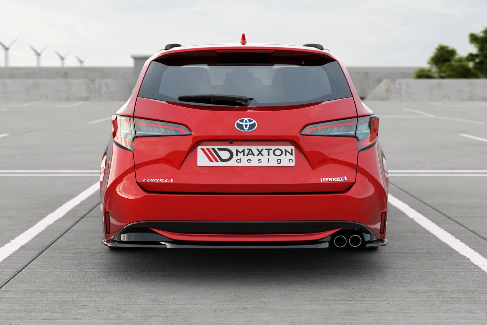 Странични додатоци  Maxton Design за заден браник на Toyota Corolla караван по 2019 година, црн мат