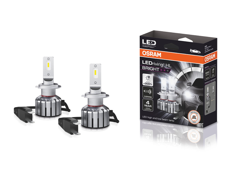 LED сијалици Osram Bright H7/H18 12V, 19W, 6000K