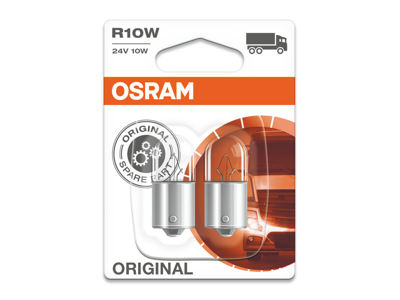 Комплет 2 бр. халогенски сијалици Osram R10W Original 24V, 10W, BA15s