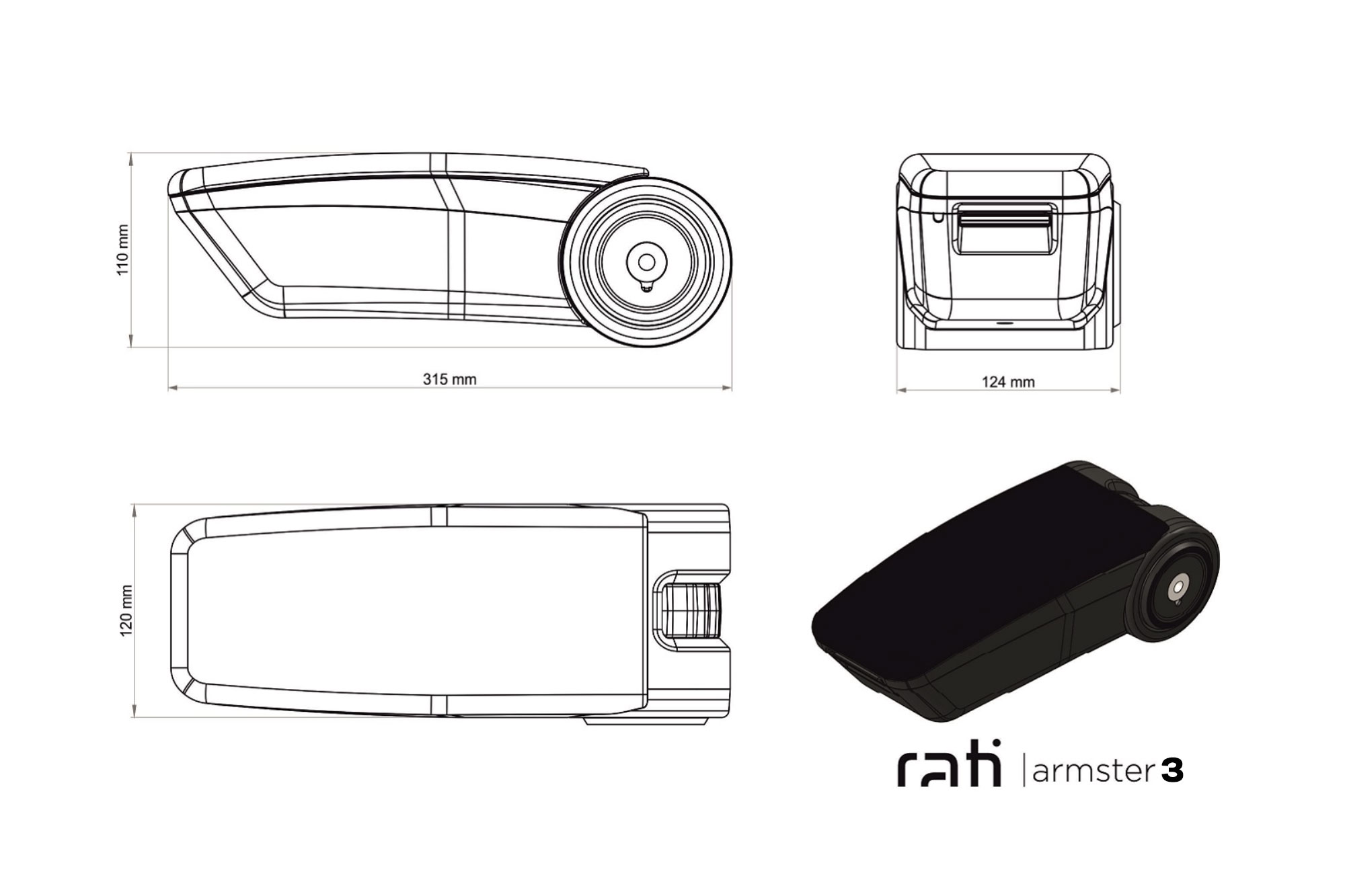 Подлакатник Rati модел Armster 3 со црна еко кожа за Opel Astra J 2009-2015