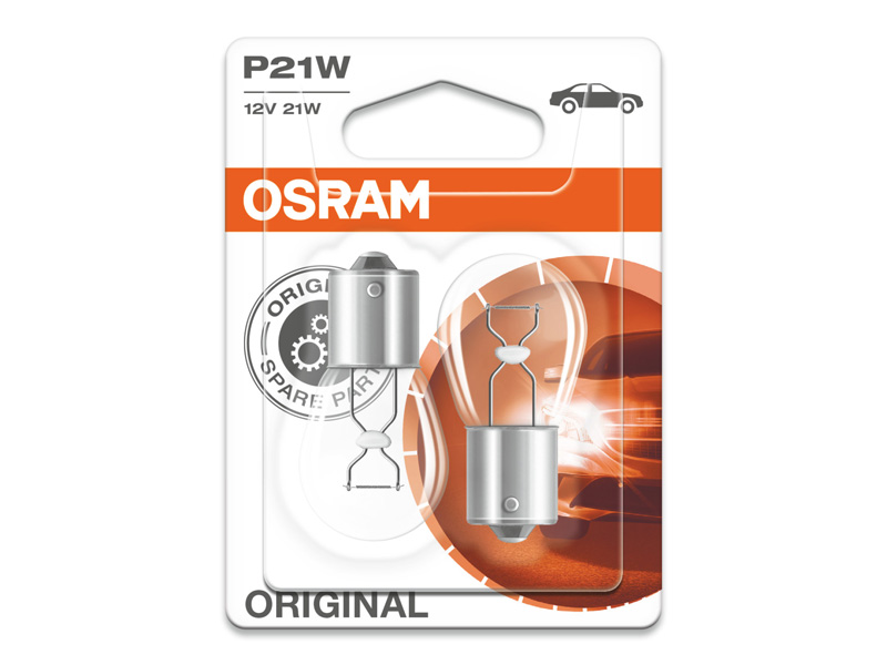 Комплет 2 бр. халогенски сијалици Osram P21W Original 12V, 21W, BA15s