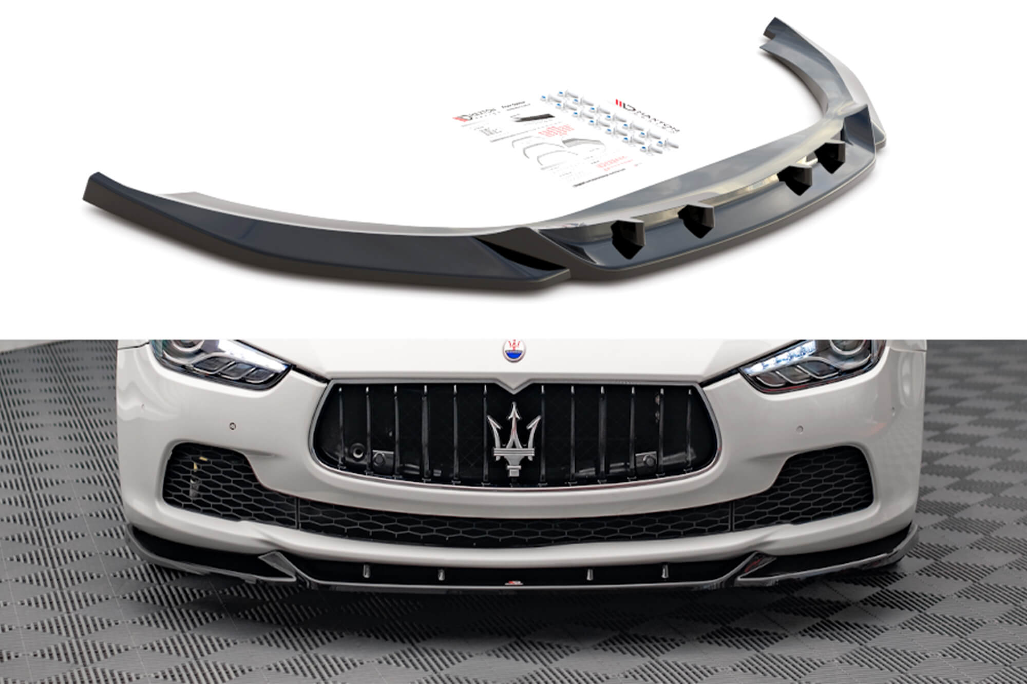 Додаток  Maxton Design верзија 1 за преден  браник на Maserati Ghibli по 2013 година, боја карбон