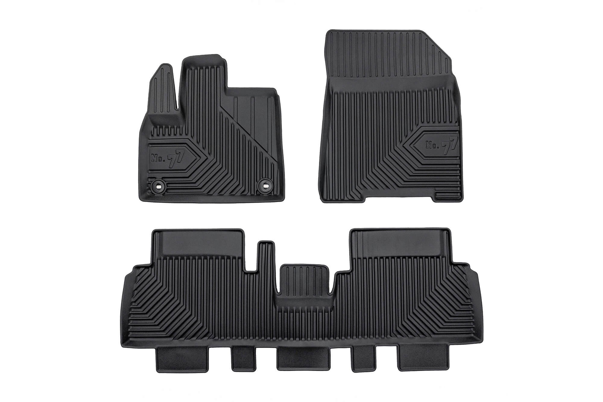 2.5D гумени патосници Frogum модел 77 за Fiat E-Doblo, Peugeot E-Rifter по 2022 година, 3 дела, црни