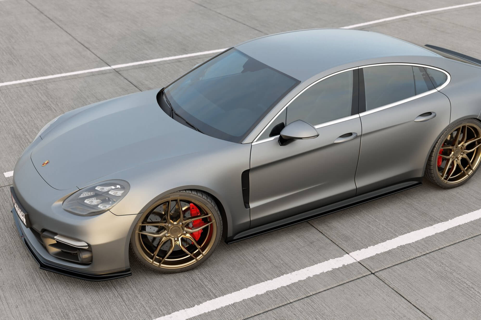 Додатоци  Maxton Design за прагови на Porsche Panamera 971 Turbo, GTS по 2016 година, црн мат