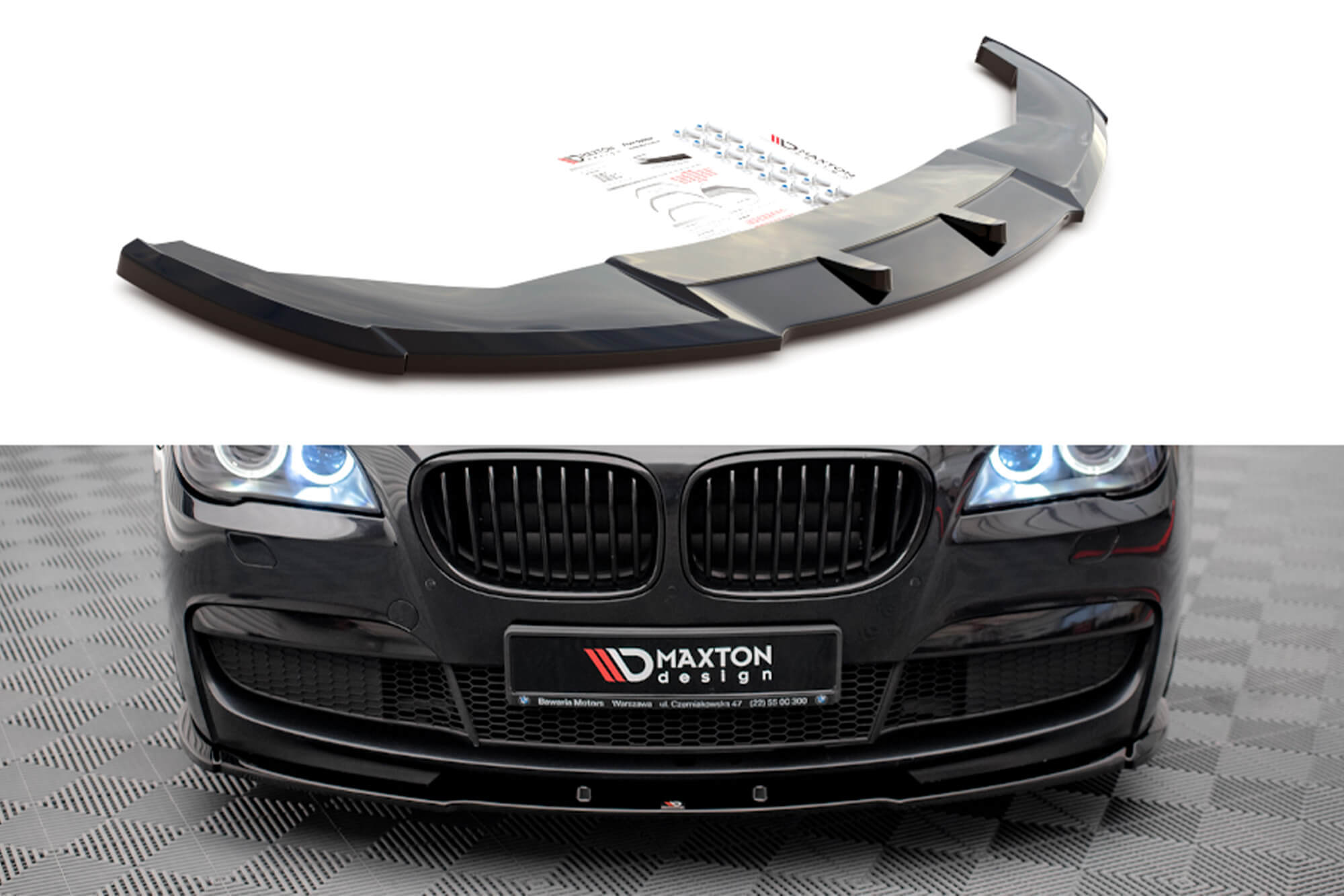 Спојлер  Maxton Design верзија 1 за преден  M браник на BMW серија 7 F01 2008-2013, црн лак