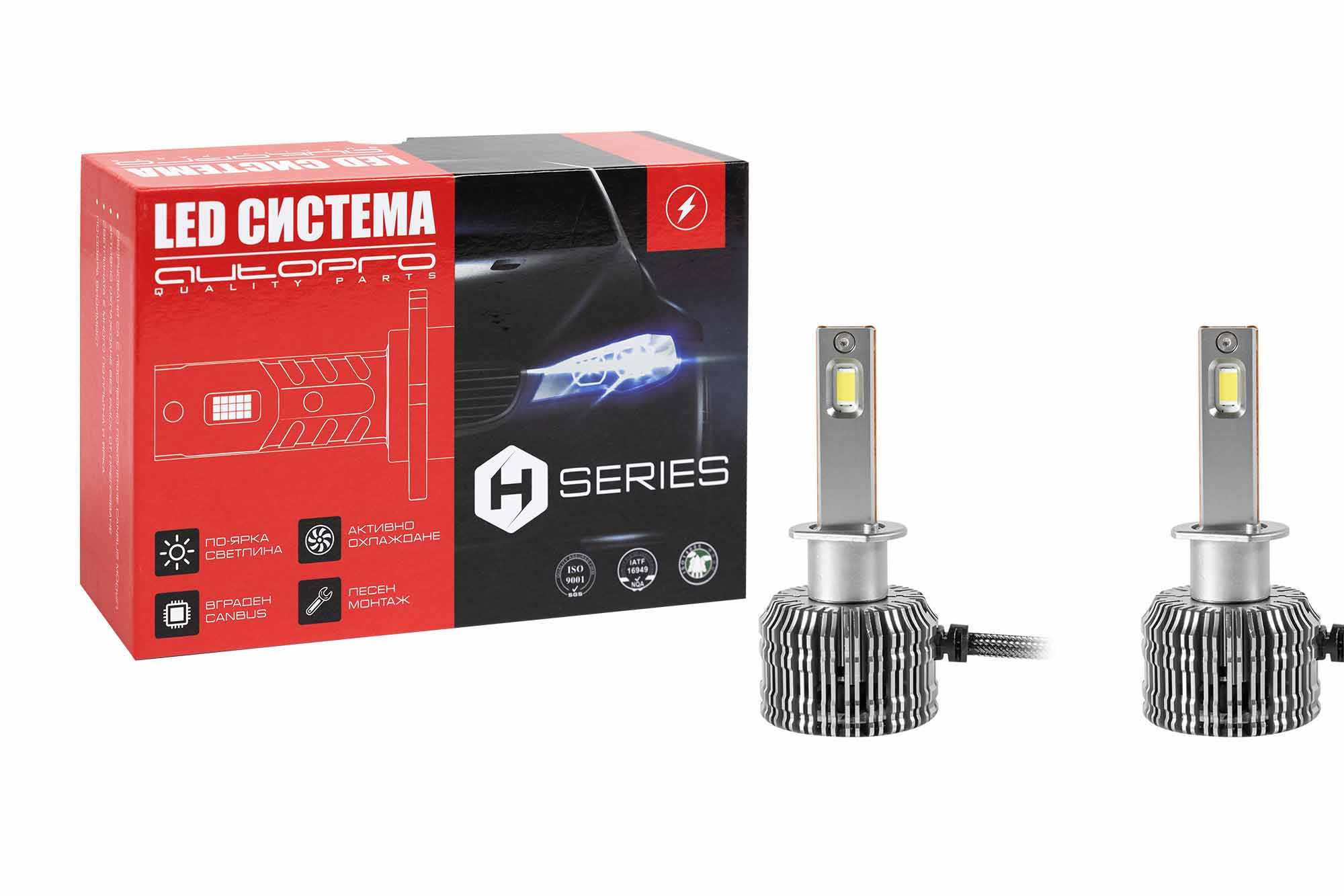 LED сијалици Autopro H1 серија H 12V, 65W, 12000LM, 6500K