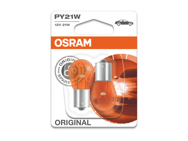 Комплет 2 бр. халогенски сијалици Osram PY21W Original 12V, 21W, BAU15s