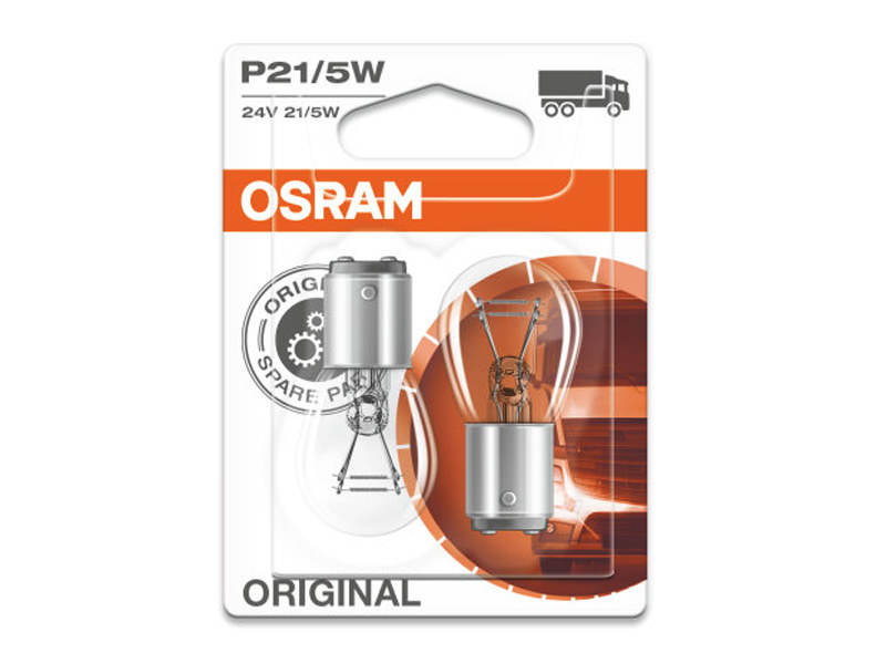 Комплет 2 бр. халогенски сијалици Osram P21/5W Original 24V, 21/5W, BAY15d