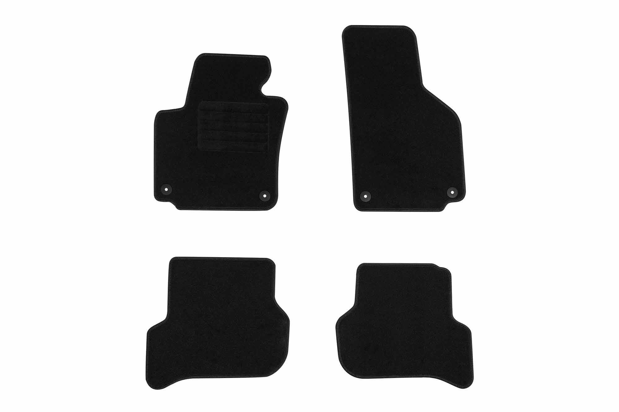 Платнени патосници Rigum за Volkswagen Golf V Plus, Seat Altea, Altea XL, Seat Toledo 2004-2009, 4 дела, црни