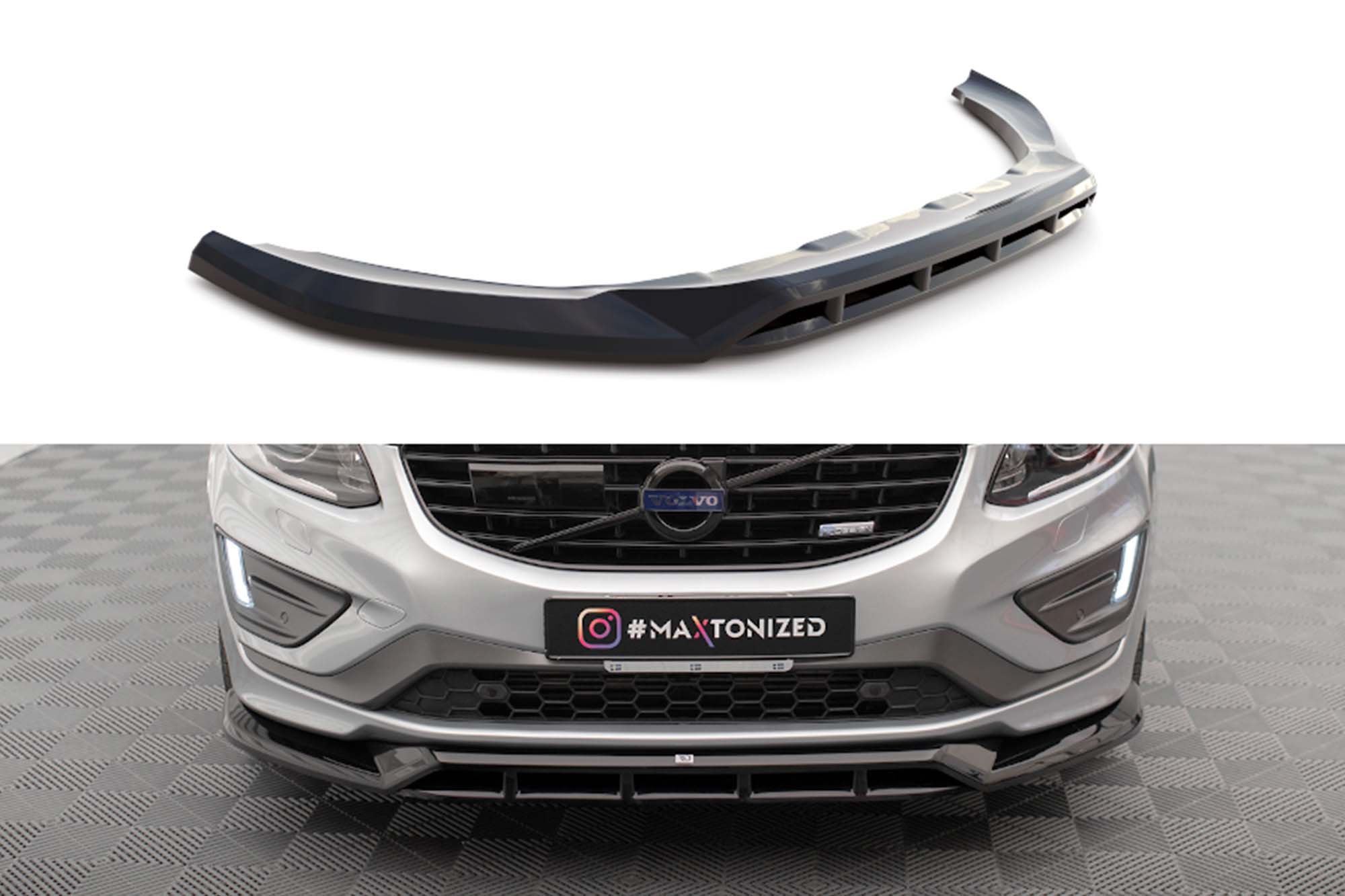 Спојлер  Maxton Design за преден  браник на Volvo XC60 R-Design Mk1 2013-2017,црн лак