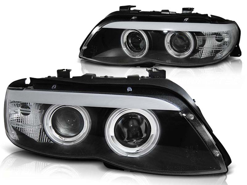 Комплет тунинг фарови со CCFL ангелски очи и LED лента за BMW X5 E53 11.2003-2006 , лев и десен