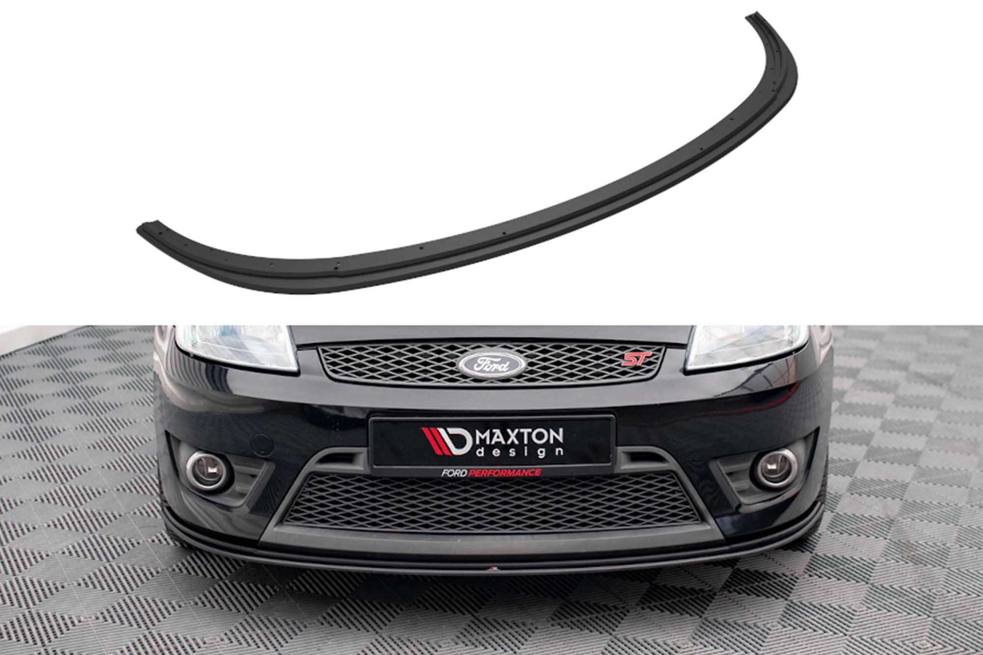 Спојлер  Maxton Design за преден  ST браник на Ford Fiesta MK6 2004-2008, црн мат