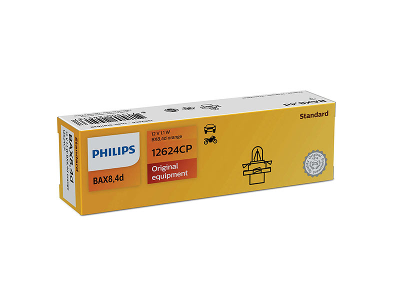 Сијалица за контролна табла/ шалт табла Philips B8.4D Standard портокалова  12V, 1.1W, B8.4D, 1 бр.