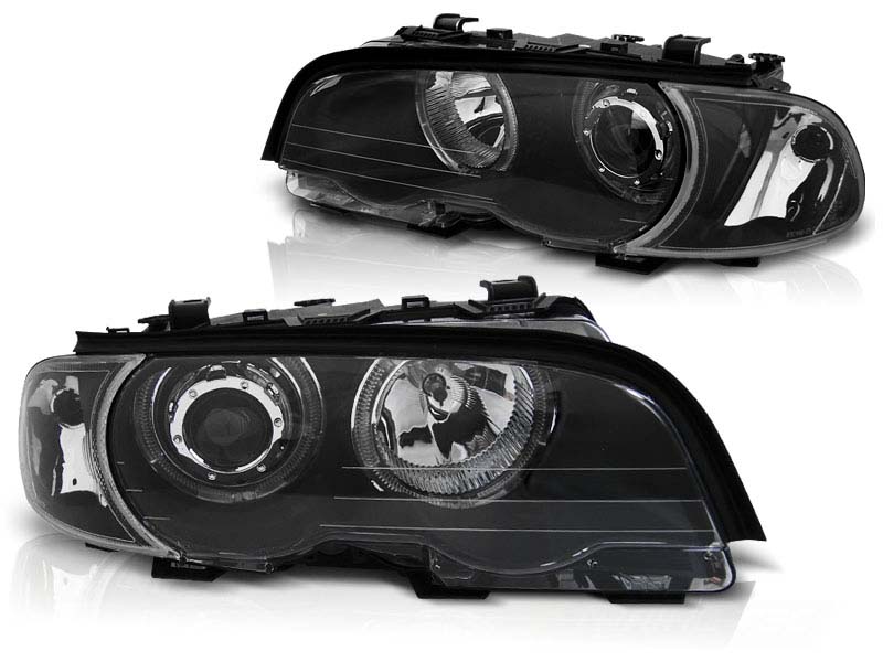 Комплет тунинг фарови со LED ангелски очи за BMW 3 E46 04.1999-03.2003 купе/кабрио , лев и десен