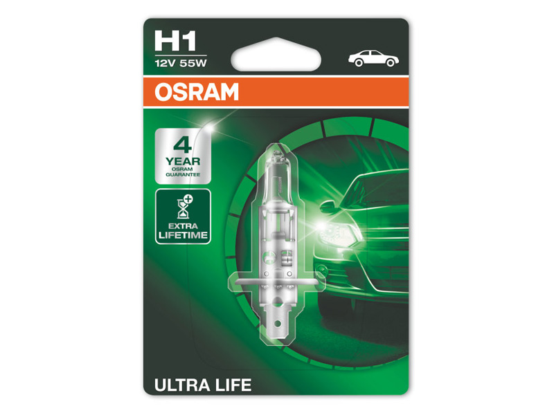 Халогенска сијалица Osram H1 UltraLife 12V, 55W, P14.5s, 1 бр.