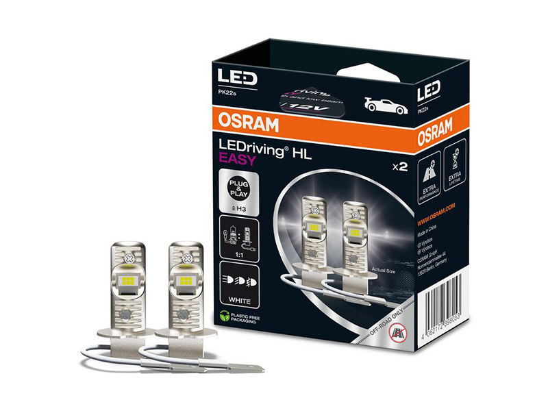 Комплет 2 бројки LED сијалици Osram Easy H3 12V, 8W, 6500K, 900lm