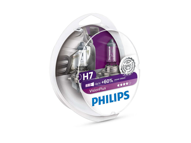 Комплет 2 бр. халогенски сијалици Philips H7 Vision Plus12V, 55W, PX26D