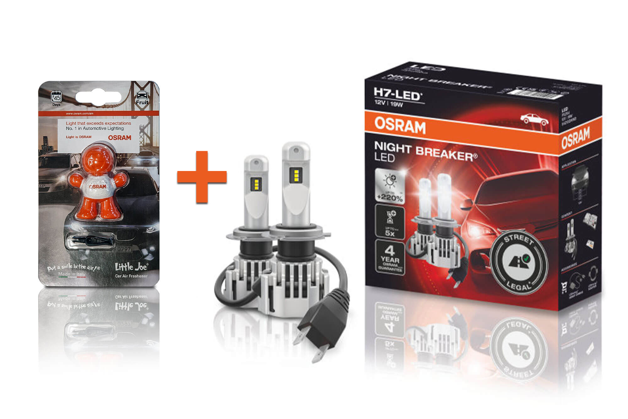 LED сијалици Osram за фарови H7 Night Breaker ладно бела  светлина, 12V, 19W, 6000K, 1500LM