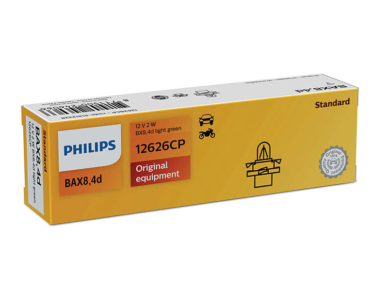 Сијалица за контролна табла/ шалт табла Philips B8.4D Standard светло зелена 12V, 2W, B8.4D, 1 бр.