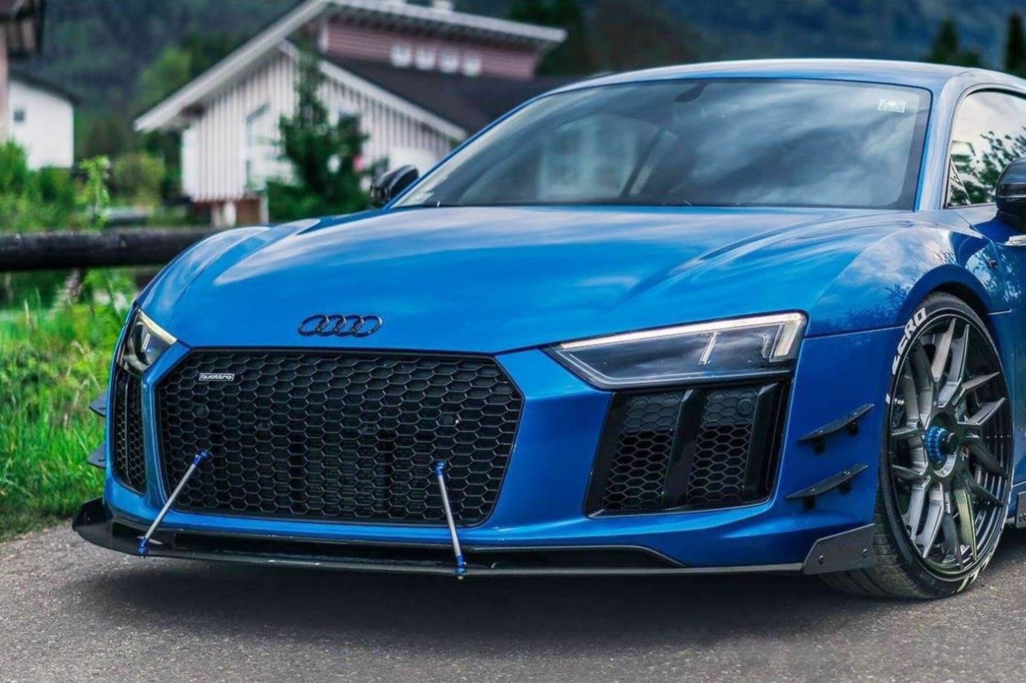 Спојлер  Maxton Design тип Racing за преден  браник на Audi R8 2015-2018, црн мат