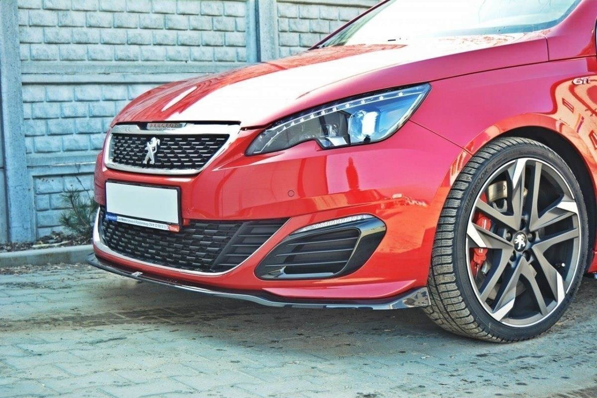 Спојлер  Maxton Design верзија 1 за преден  GTI браник нa Peugeot 308 2015-2018, црн мат