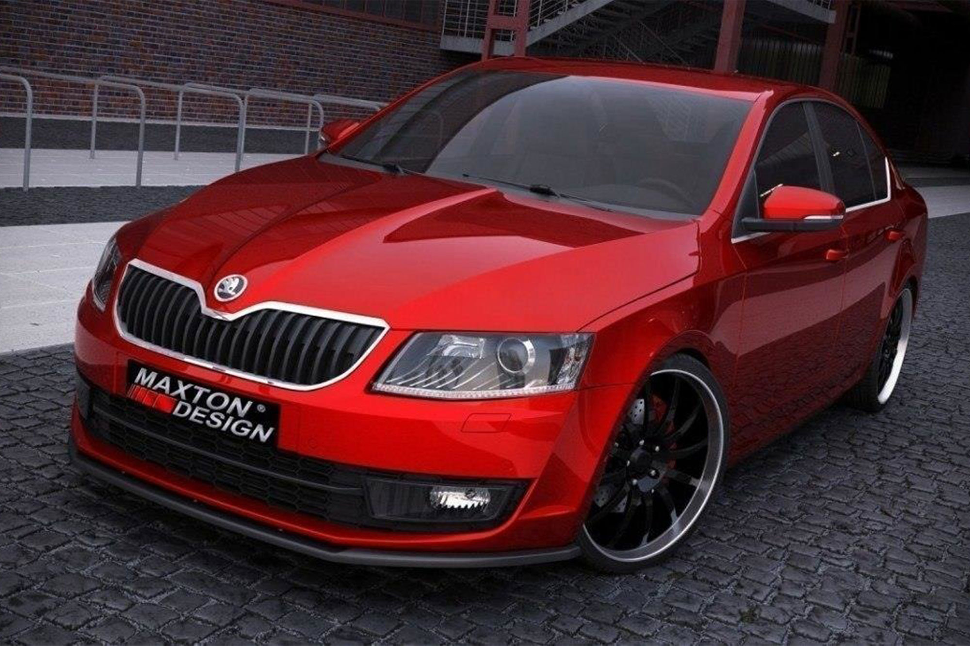 Спојлер Maxton Design за преден стандарден браник на Skoda Octavia Mk3 2013-2016, црн лак