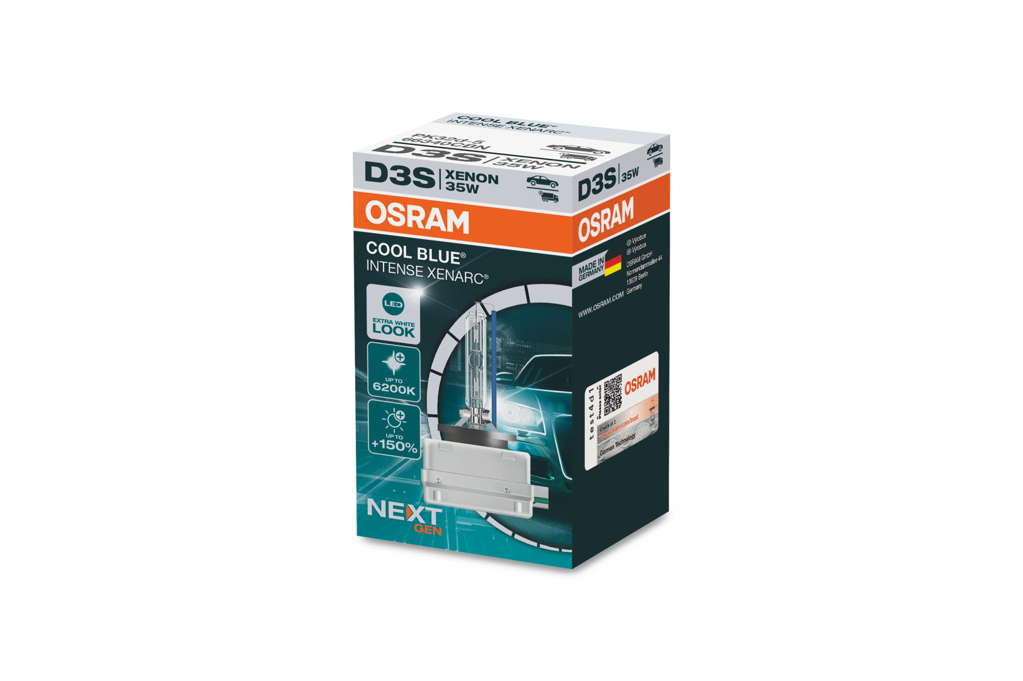 Ксенон сијалица Osram D3S Cool Blue Intense Next Gen 42V, 35W, PK32D-5, 6200K, 3200lm