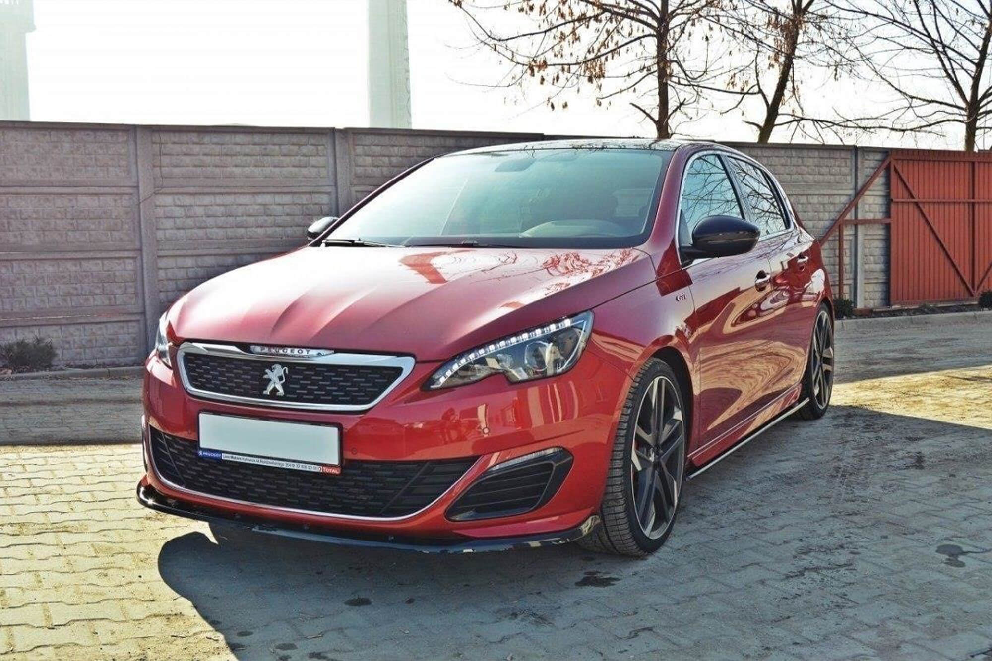 Спојлер  Maxton Design верзија 2 за преден  GTI браник нa Peugeot 308 2015-2018, црн мат