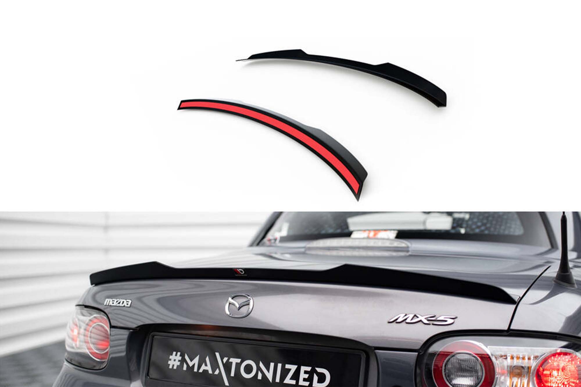 Спојлер  Maxton Design за багажник на Mazda MX5 Hardtop NC 2005-2009, црн лак