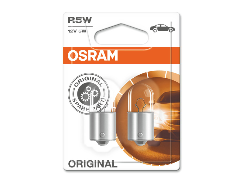 Комплет 2 бр. халогенски сијалици Osram R5W Original 12V, 5W, BA15s