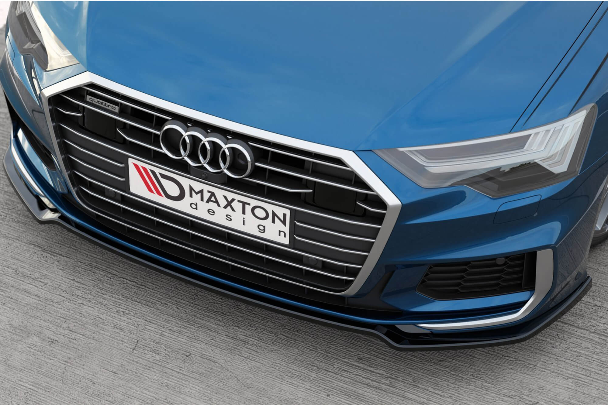 Спојлер  Maxton Design верзија 1 за преден  S6, S-Line браник на Audi A6 C8 седан, Avant по 2019 година, боја карбон