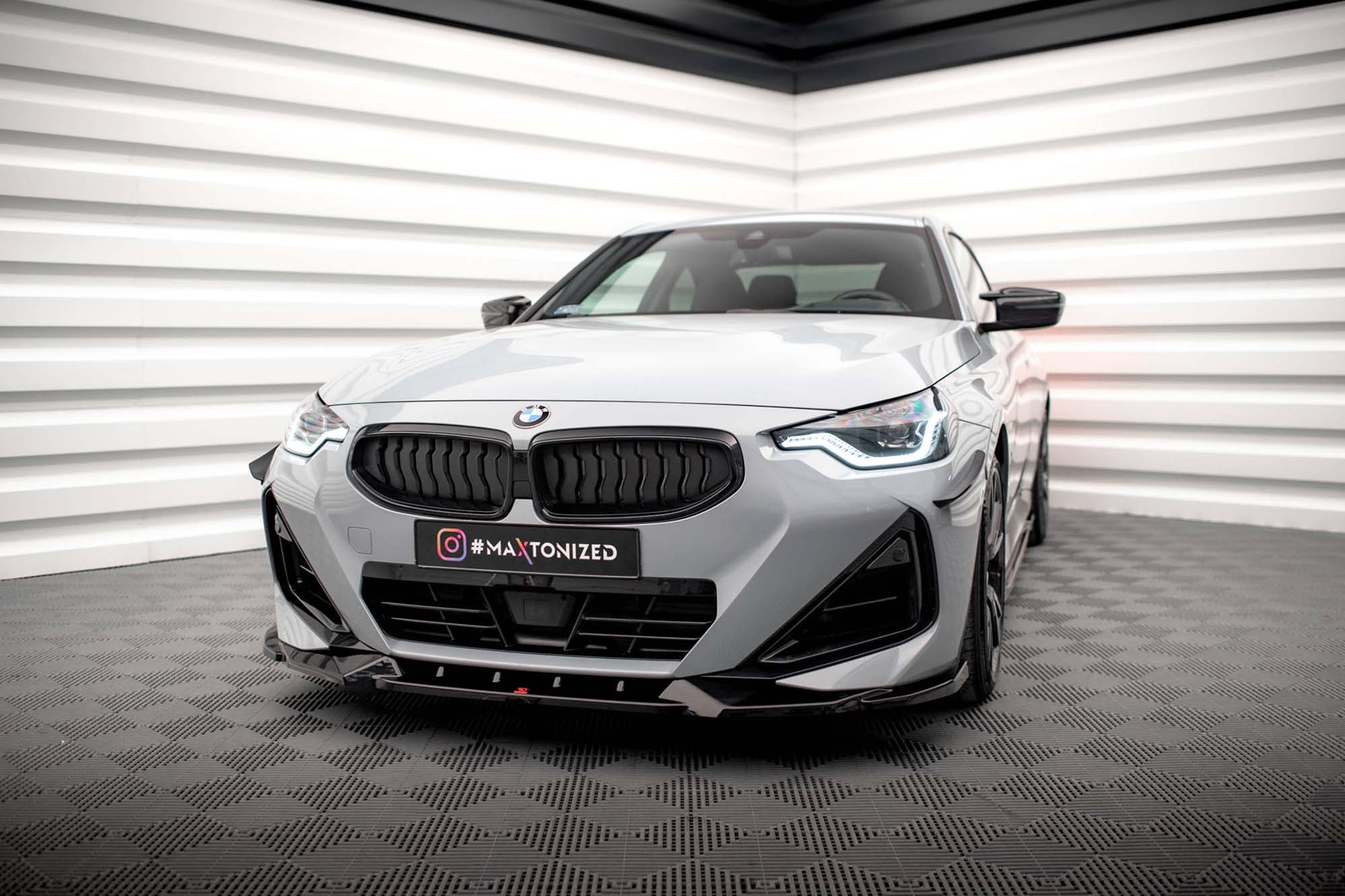 Спојлер  Maxton Design верзија 2 за преден  M браник на BMW серија 2 Coupe, M240I G42 по 2021 година,црн лак