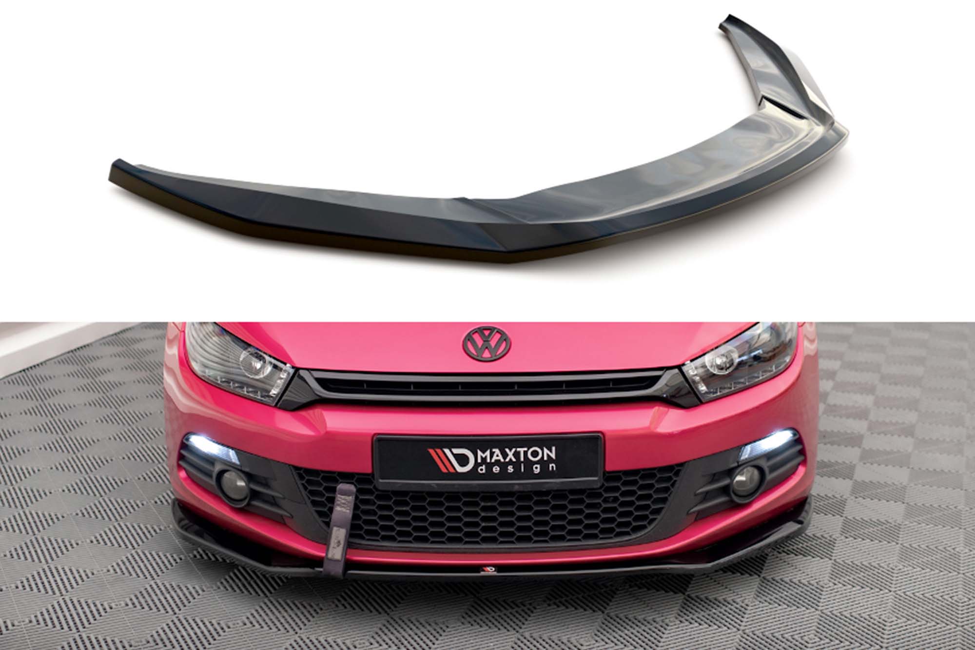 Спојлер  Maxton Design верзија 2 за преден  браник на VW Scirocco MK3 2008-2014, црн мат