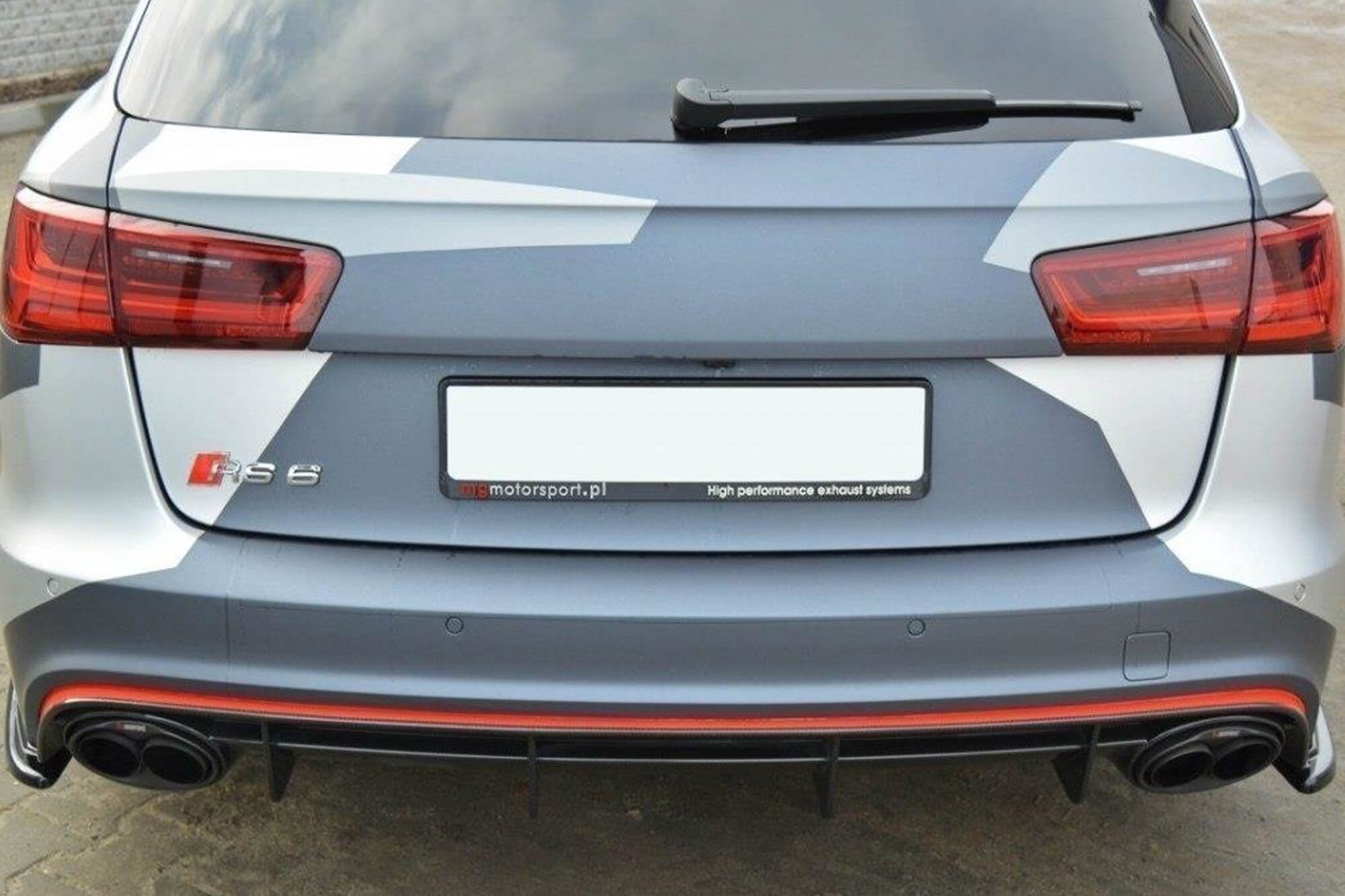 Странични додатоци  Maxton Design за заден RS6 браник на Audi A6 C7 2013-2017, црн мат