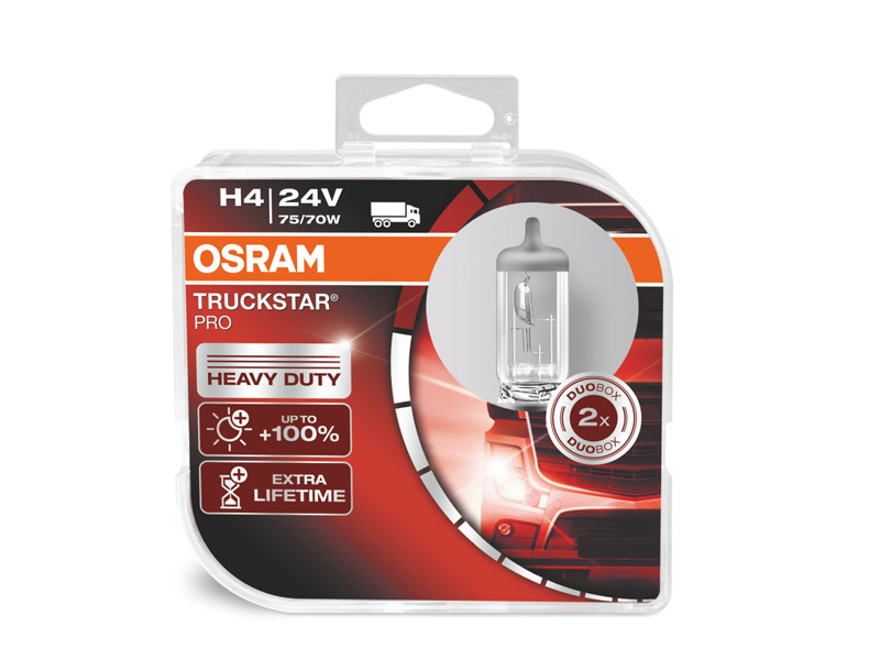 Комплет 2 бр. халогенски сијалици Osram H4 Truckstar Pro 24V, 75/70W, P43t