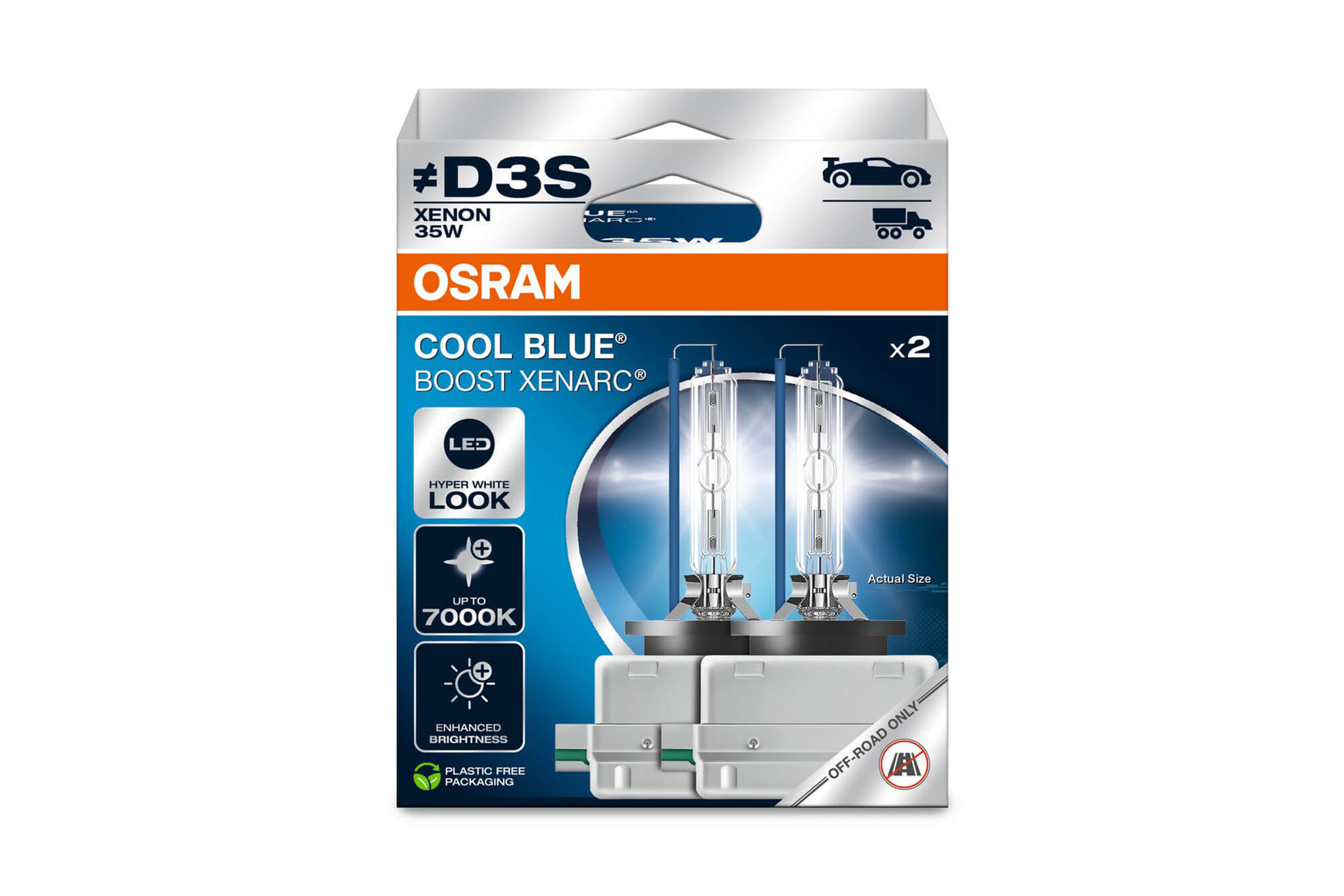 Комплет 2 бројки ксенон сијалици D3S Osram Cool Blue Boost 42V, 35W, PK32d-5, 7000K