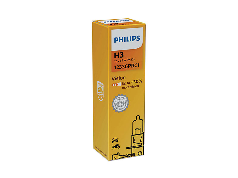 Халогенска сијалица Philips H3 Vision 12V, 55W, PK22S, 1 бр.