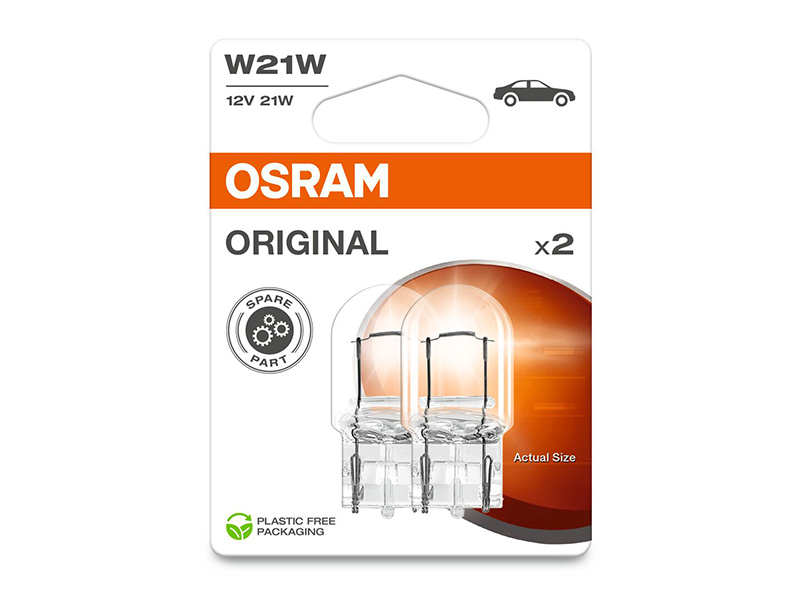 Комплет 2 бр. халогенски сијалици Osram W21W Original 12V, 21W, W3X16d