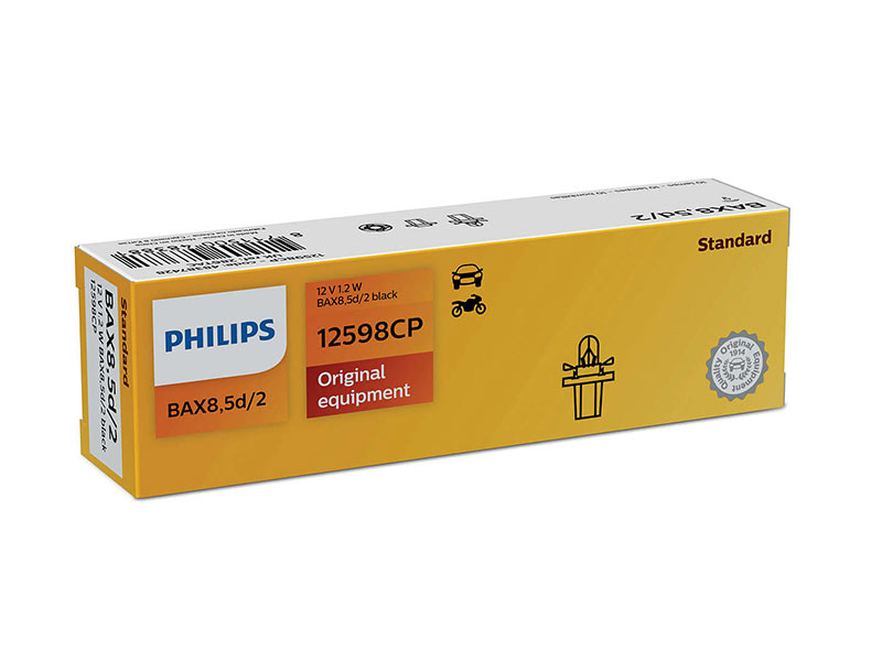 Сијалица за контролна табла/ шалт табла Philips B8.5D/2 Standard црна 12V, 1.2W, B8.5D/2, 1 бр.