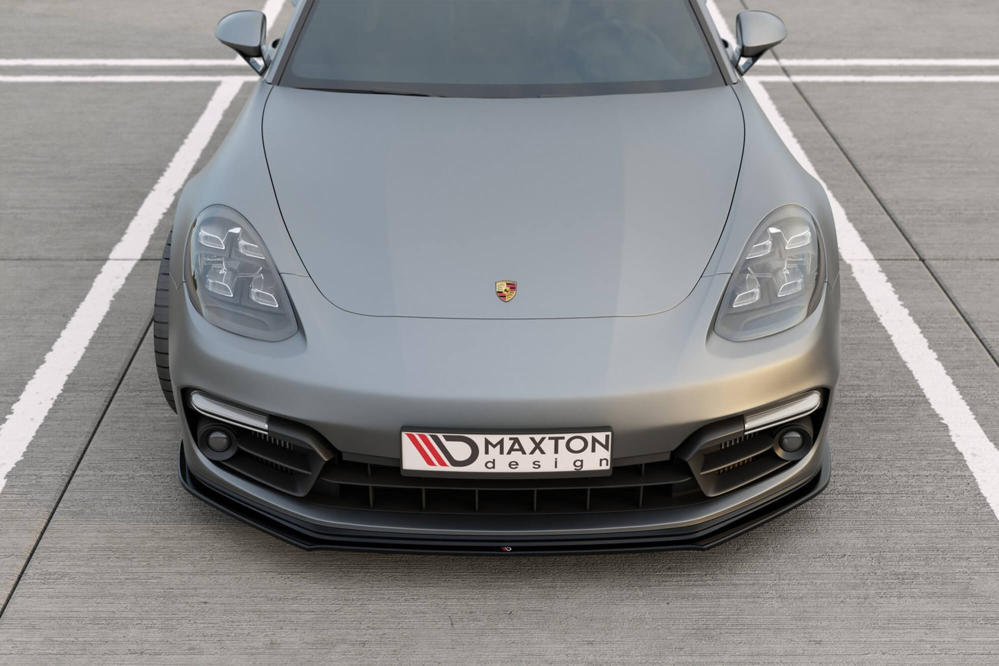 Спојлер  Maxton Design за преден  браник на Porsche Panamera 971 Turbo, GTS, Sport Design по 2019 година, црн мат