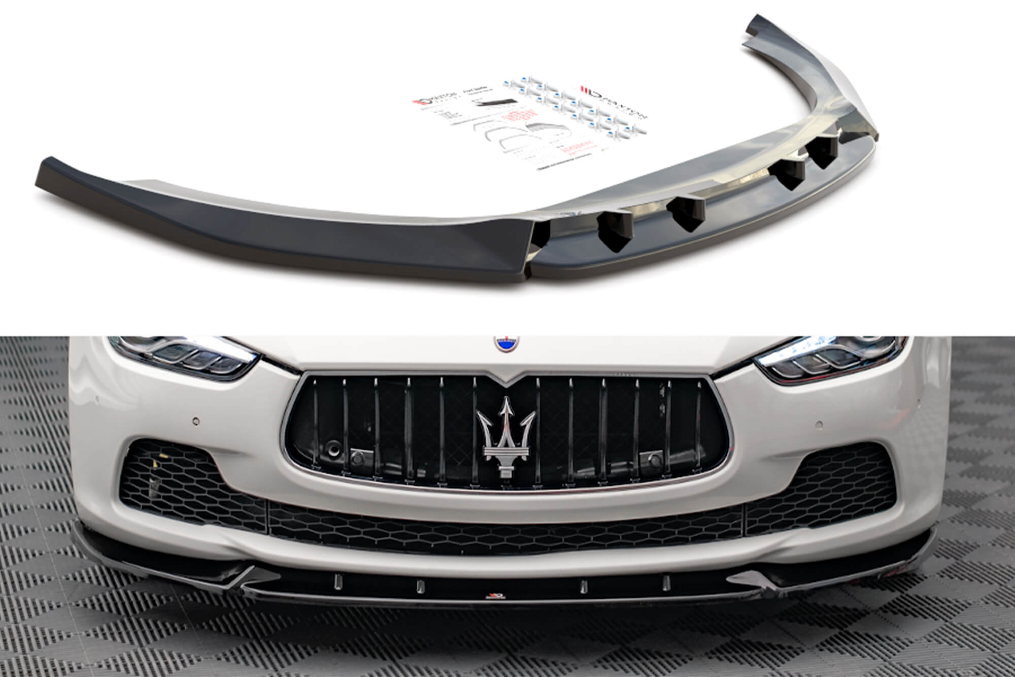 Додаток  Maxton Design верзија 2 за преден  браник на Maserati Ghibli по 2013 година, црн лак