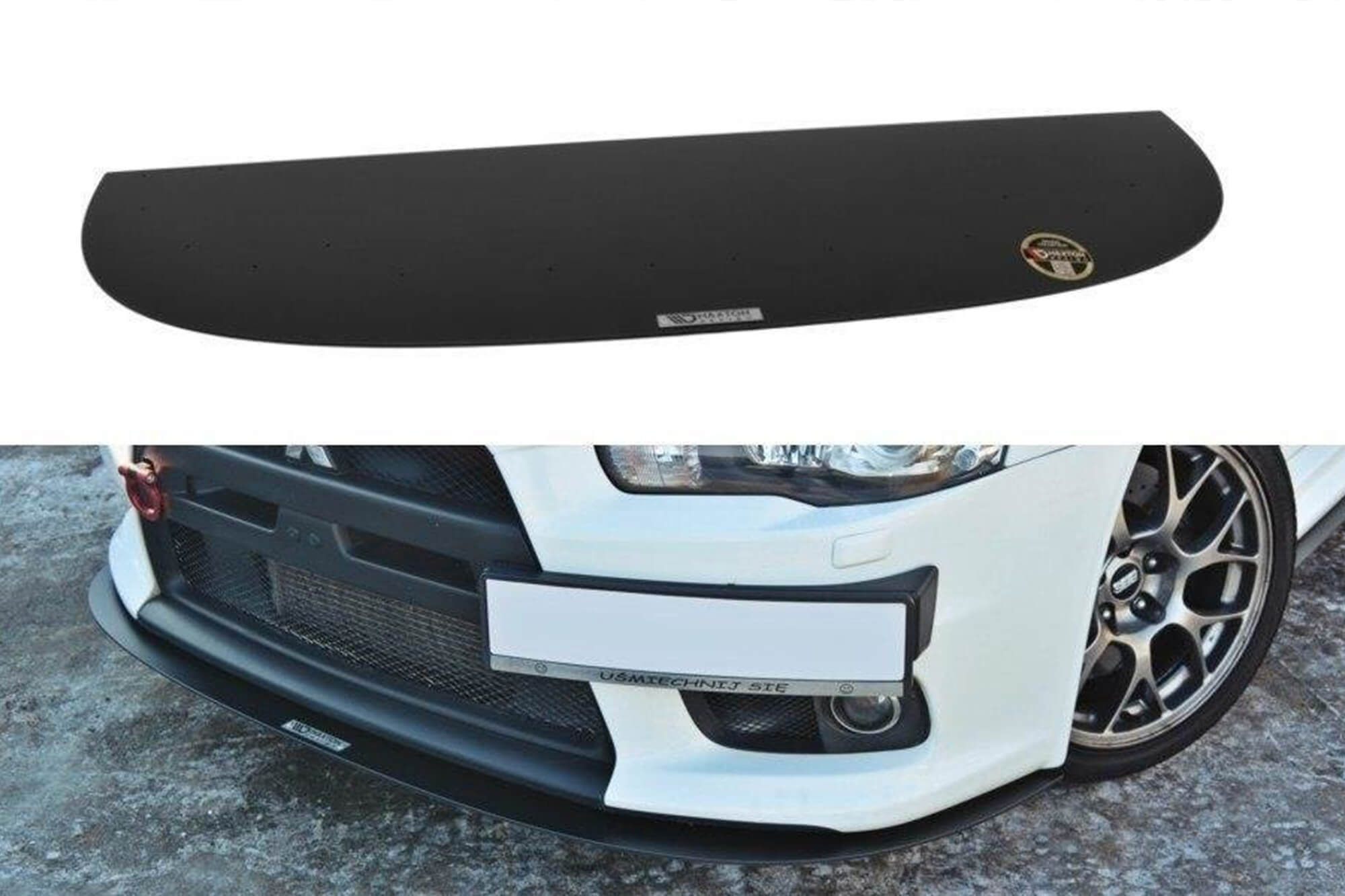 Спојлер  Maxton Design верзија 3 тип Racing за преден  браник на Mitsubishi Lancer Evo X 2007-2015, црн мат