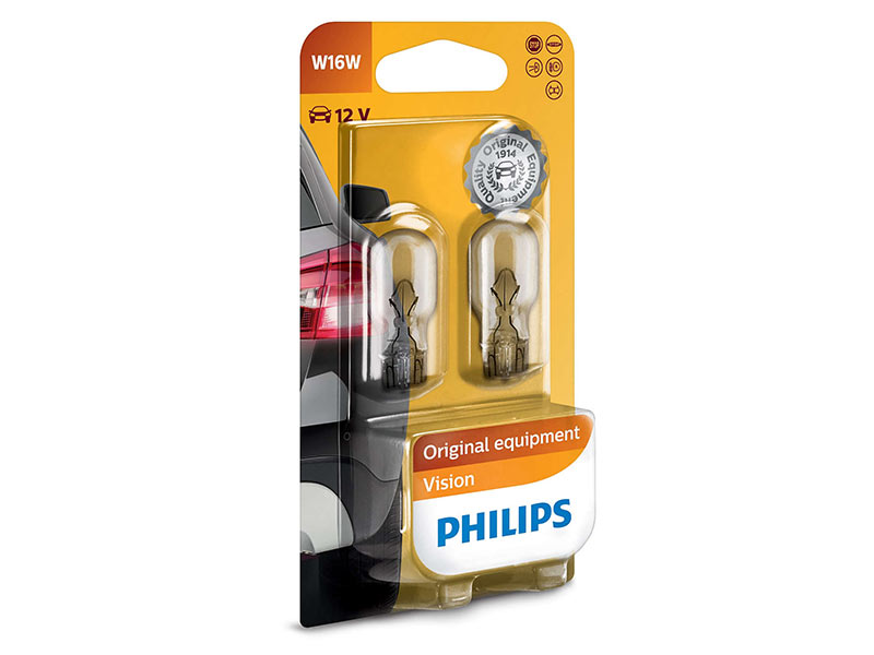 Халогенска сијалица Philips W16W Standard 12V, 16W, W2.1x9.5D, 1 бр.