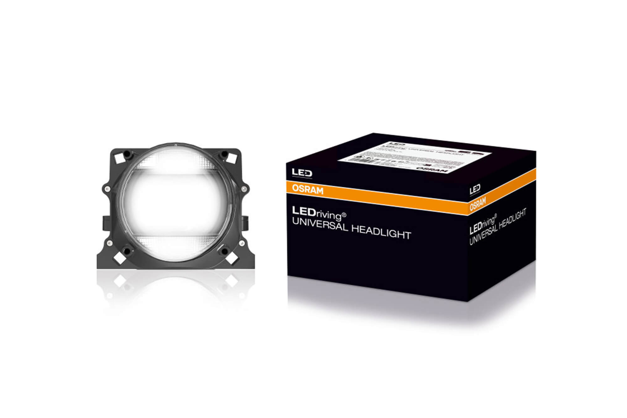 Универзални LED фарови Osram 12/24V, 33.5W, 4X1, 780/1180lm, 6500K, 90 мм 4-функции, лев волан - кратки, долги, дневни светла и габарит