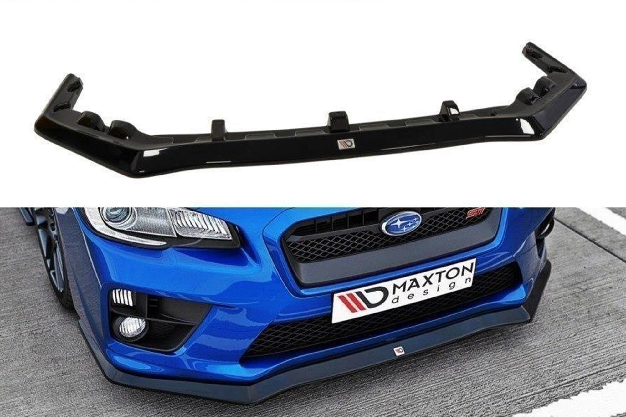 Спојлер  Maxton Design верзија 1 за преден  STI браник на Subaru Impreza WRX по 2014 година, црн мат