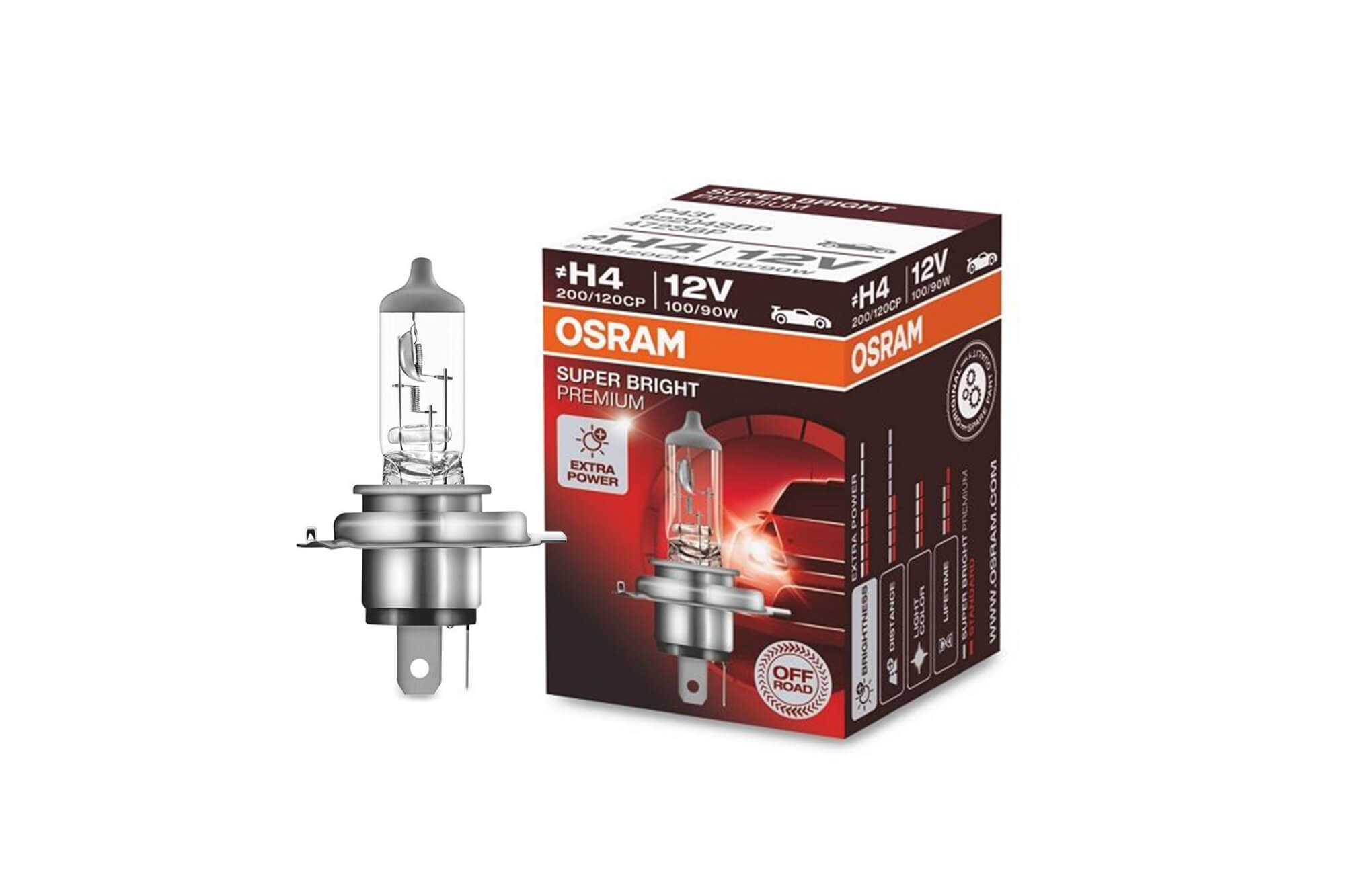 Сијалица Osram H4 Super Bright Premium 12V 100/90W 1бр.