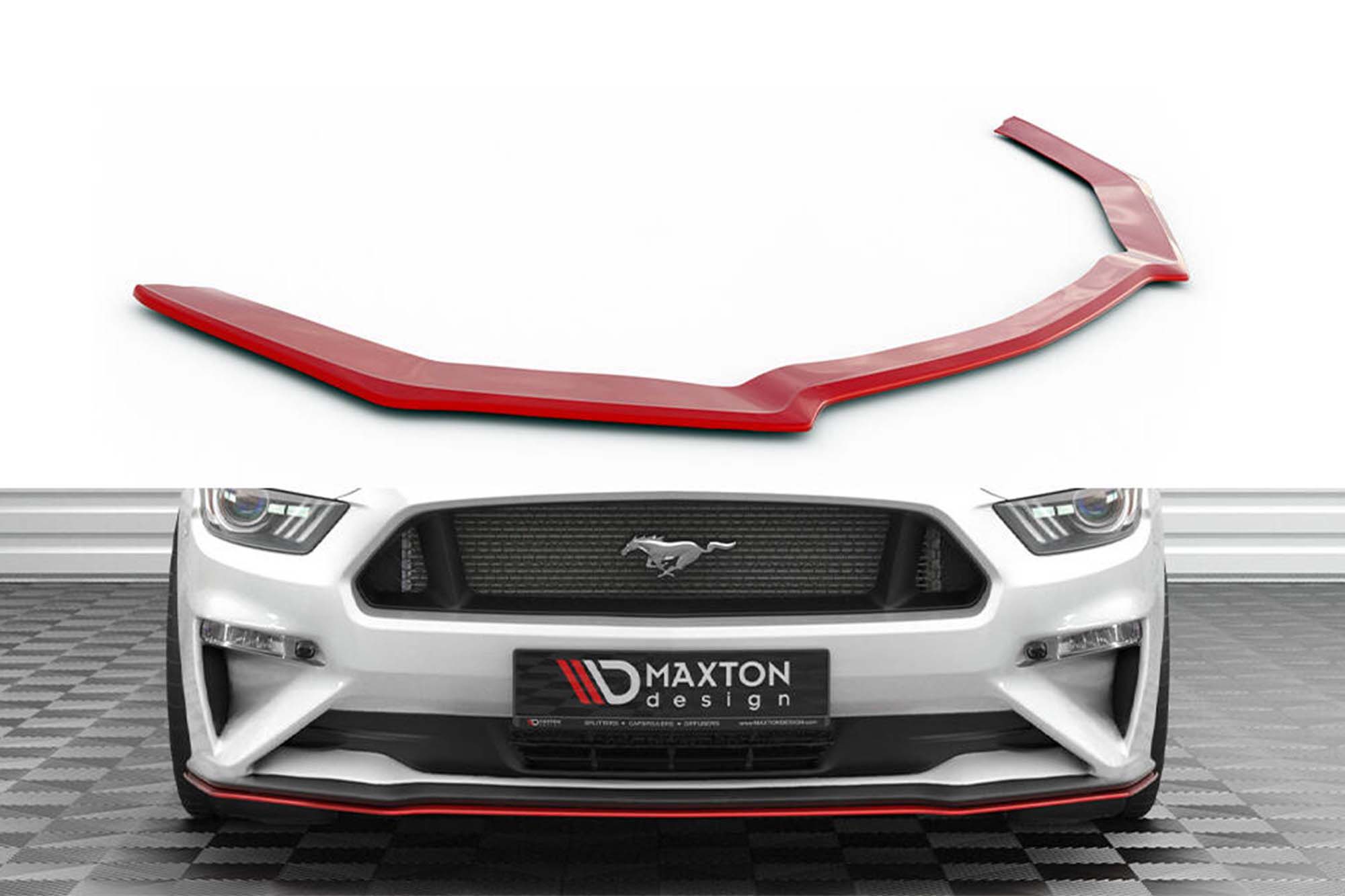 Спојлер  Maxton Design верзија 2 за преден  браник на Ford Mustang 2017-2023, црвен лак